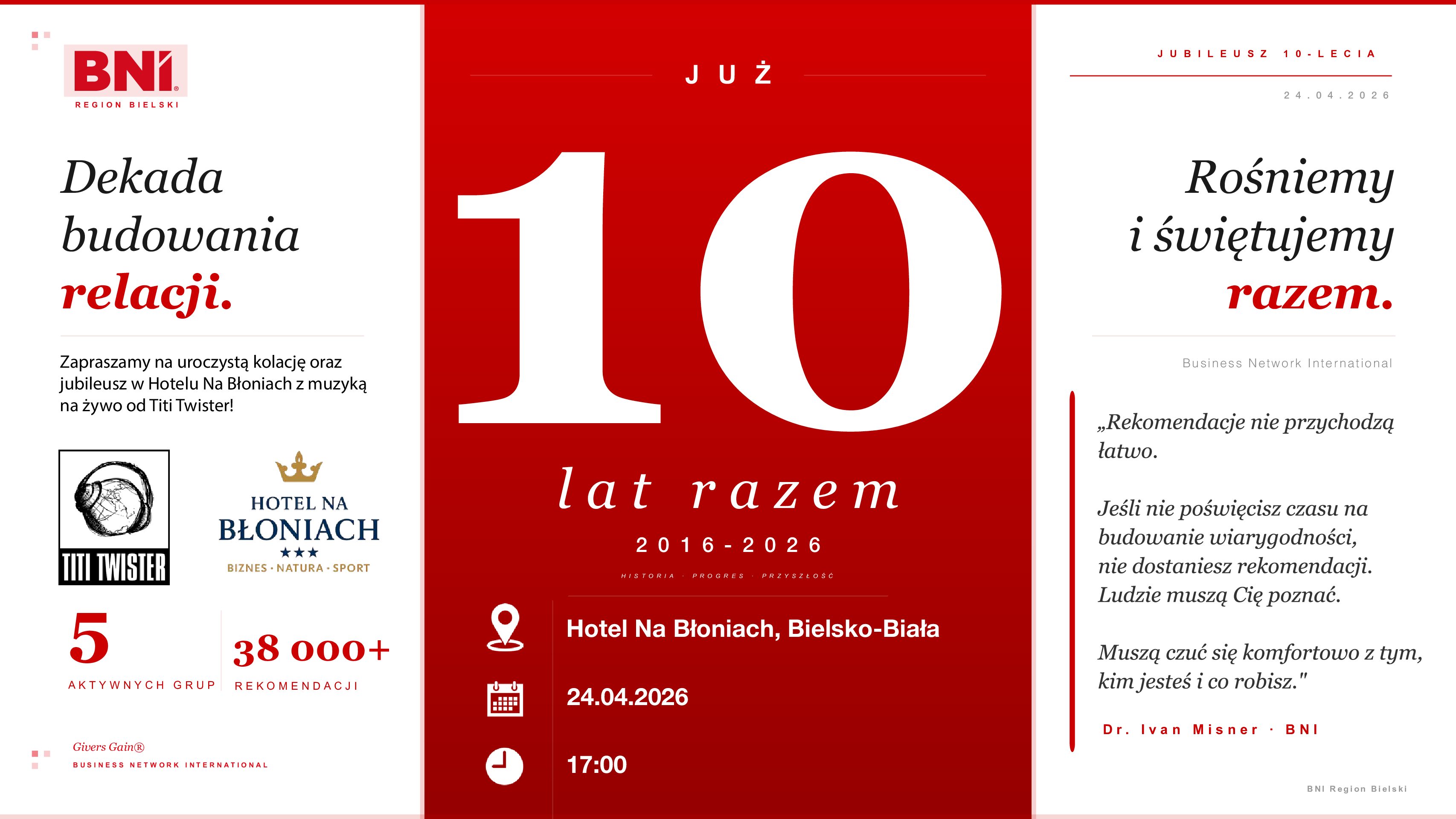 [24.04.26] Jubileusz 10-lecia w BNI Regionie Bielskim